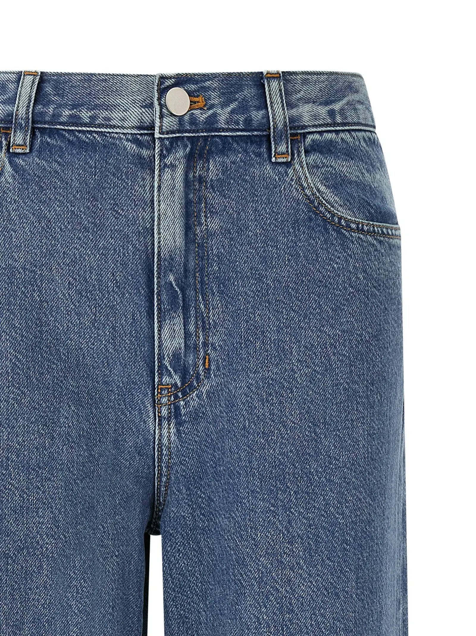Theory Blue Cotton High-Waisted Jean