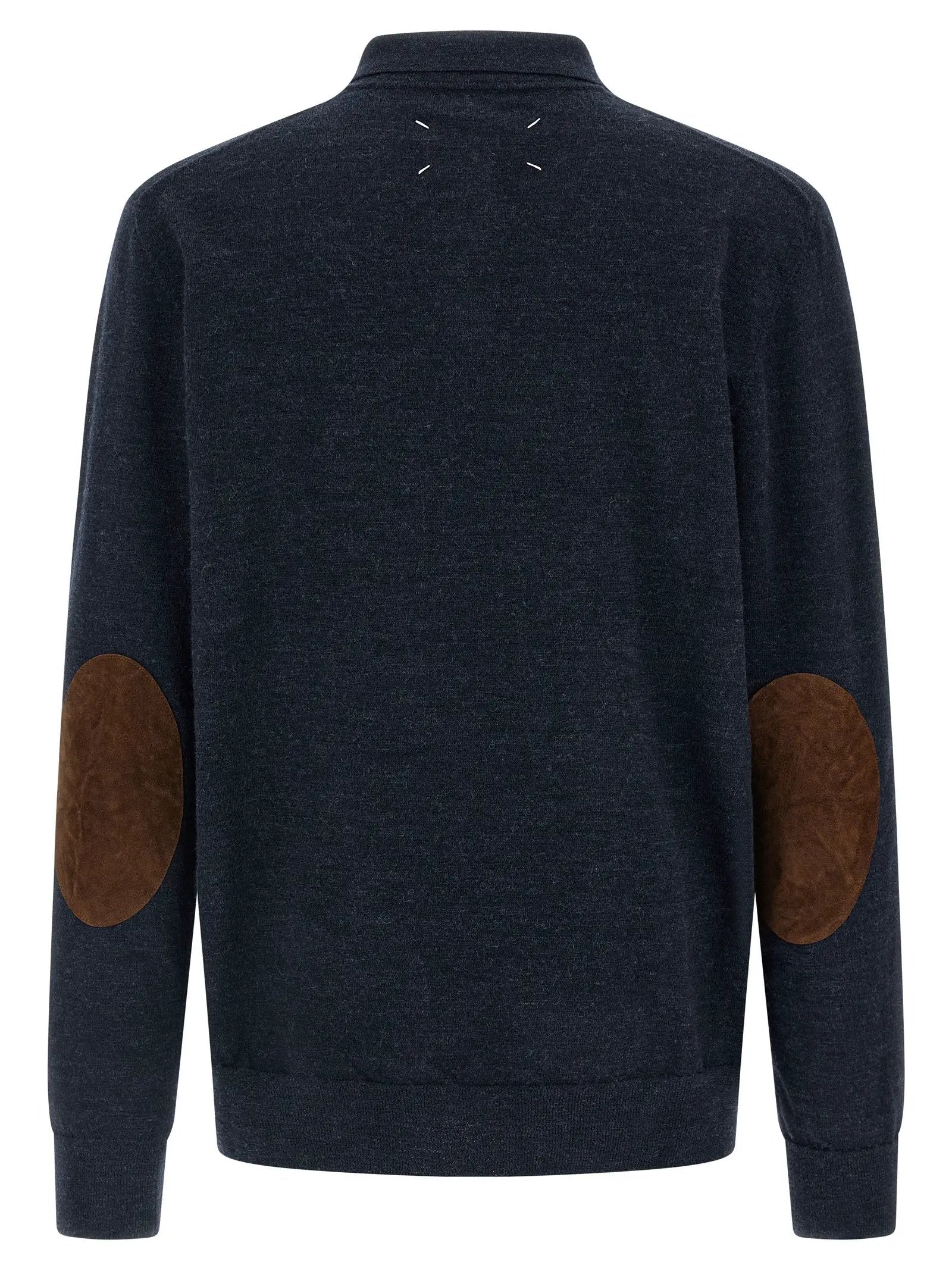 Maison Margiela Blue Wool Polo Shirt