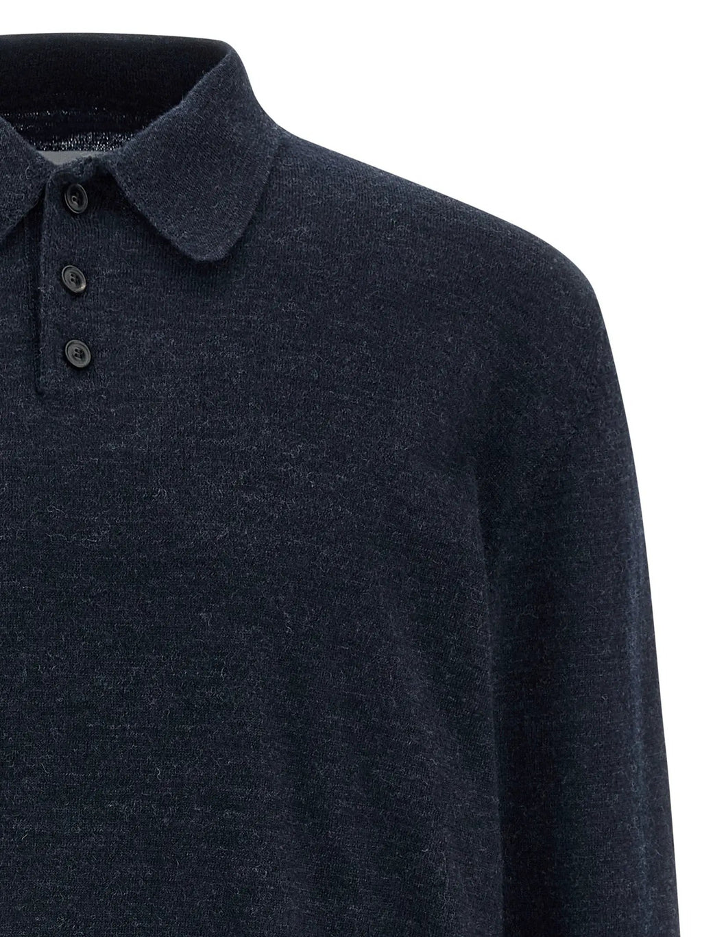 Maison Margiela Blue Wool Polo Shirt