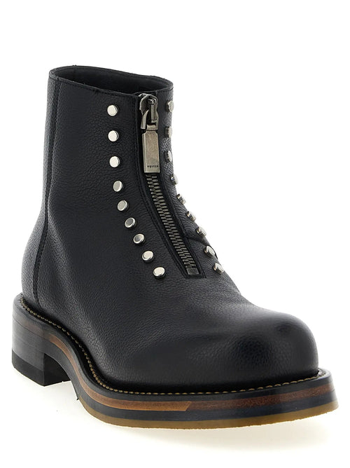 Alexander McQueen Bottines en cuir de veau noir