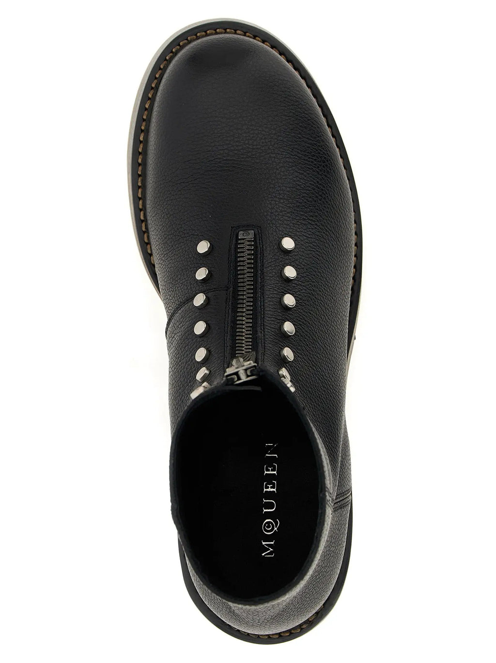 Alexander McQueen Black Calfskin Ankle Boots