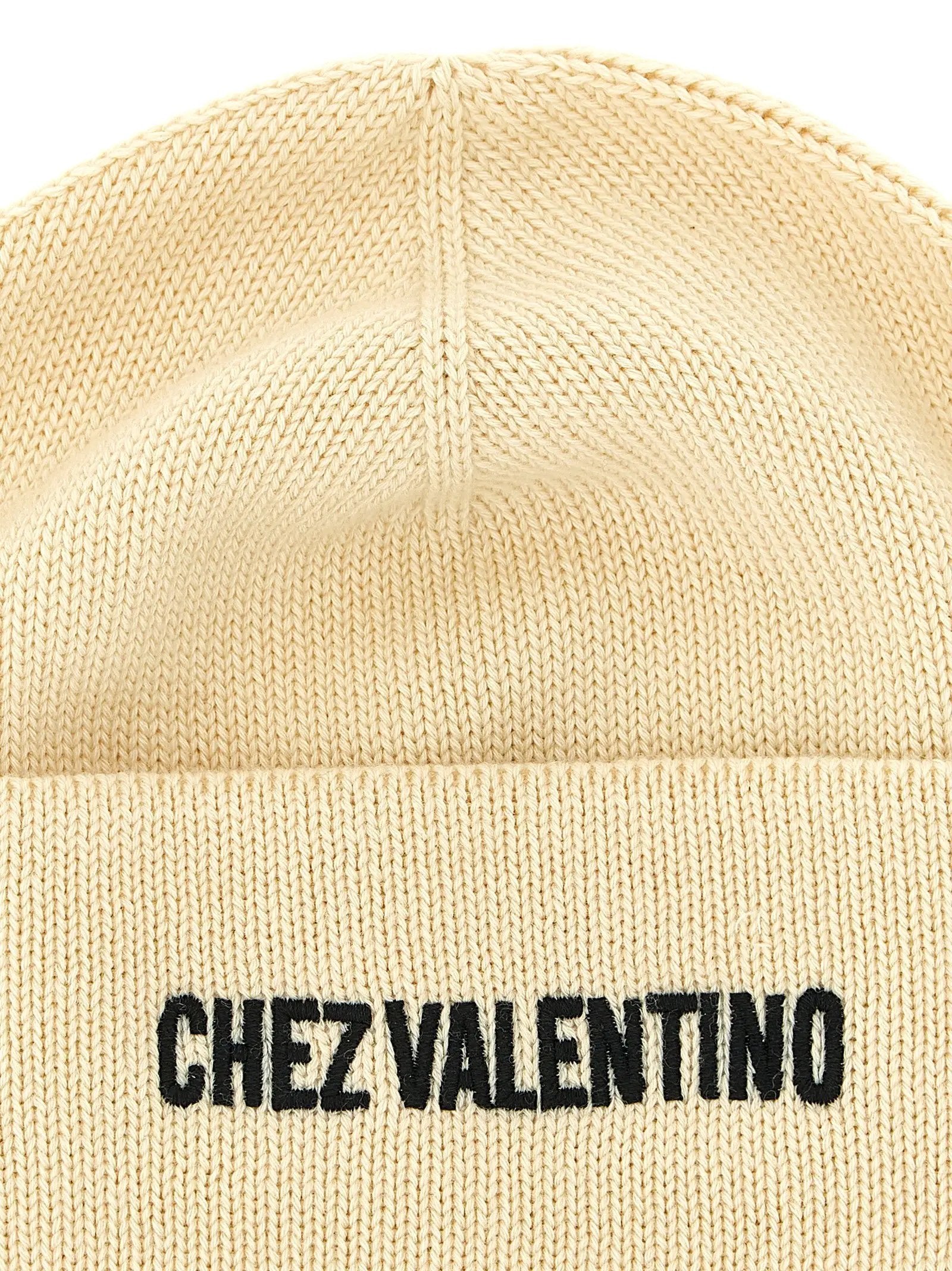 Valentino Garavani Beige Cotton Beanie