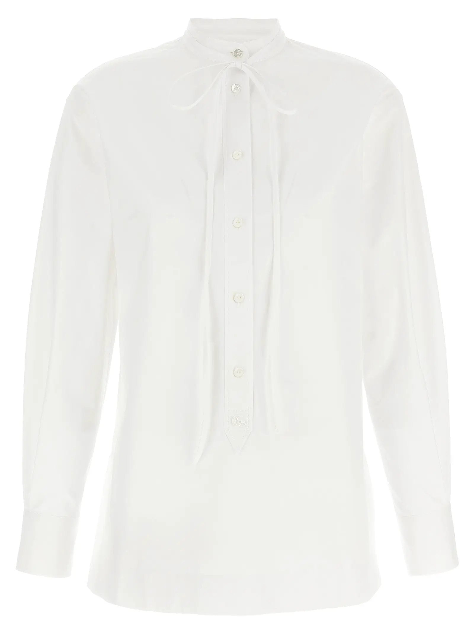 Gucci White Cotton Blouse