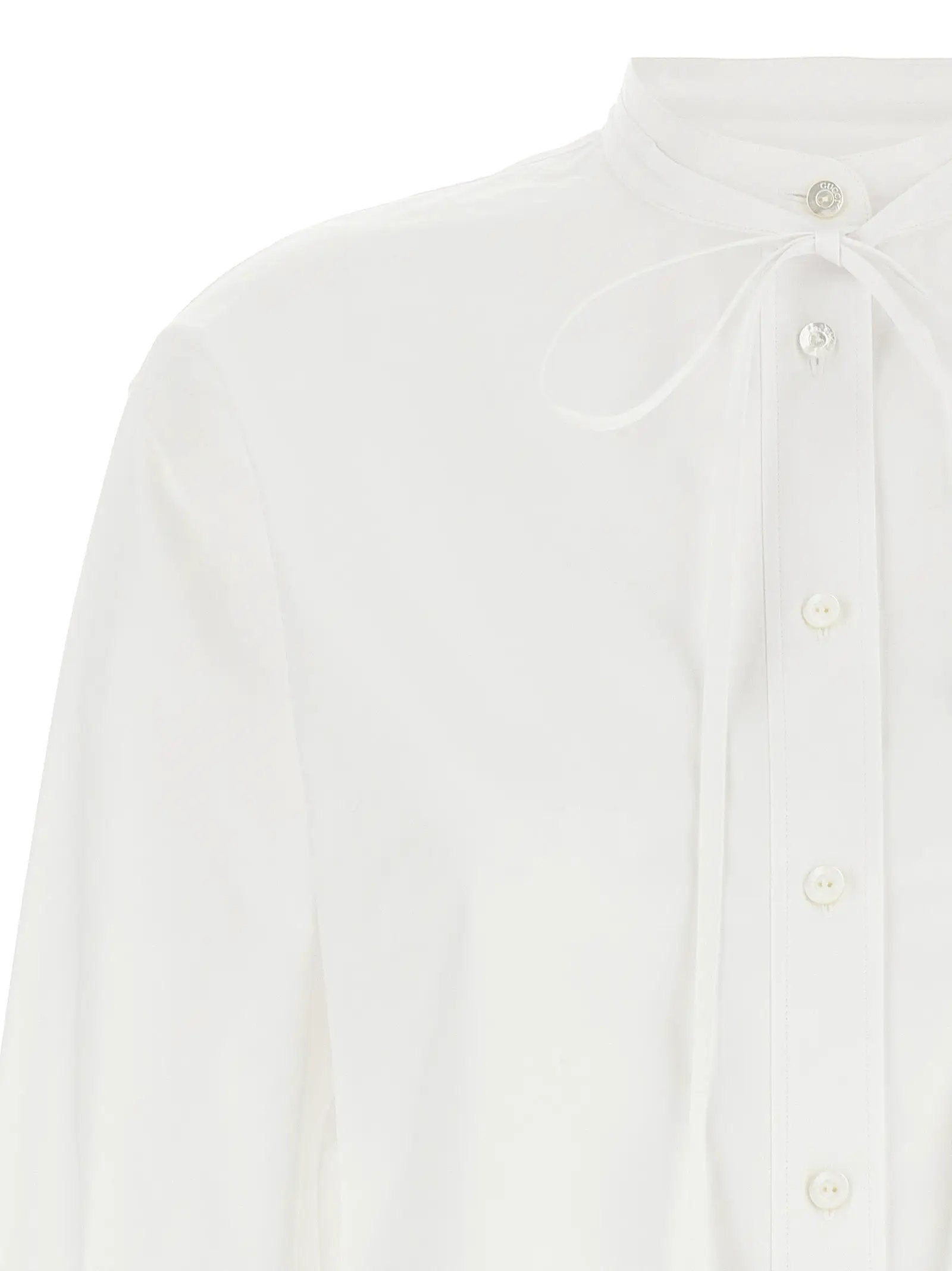 Gucci White Cotton Blouse