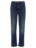 Mother Denim Blue Cotton Flared Jeans