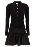 Ganni Black Viscose Short Dress