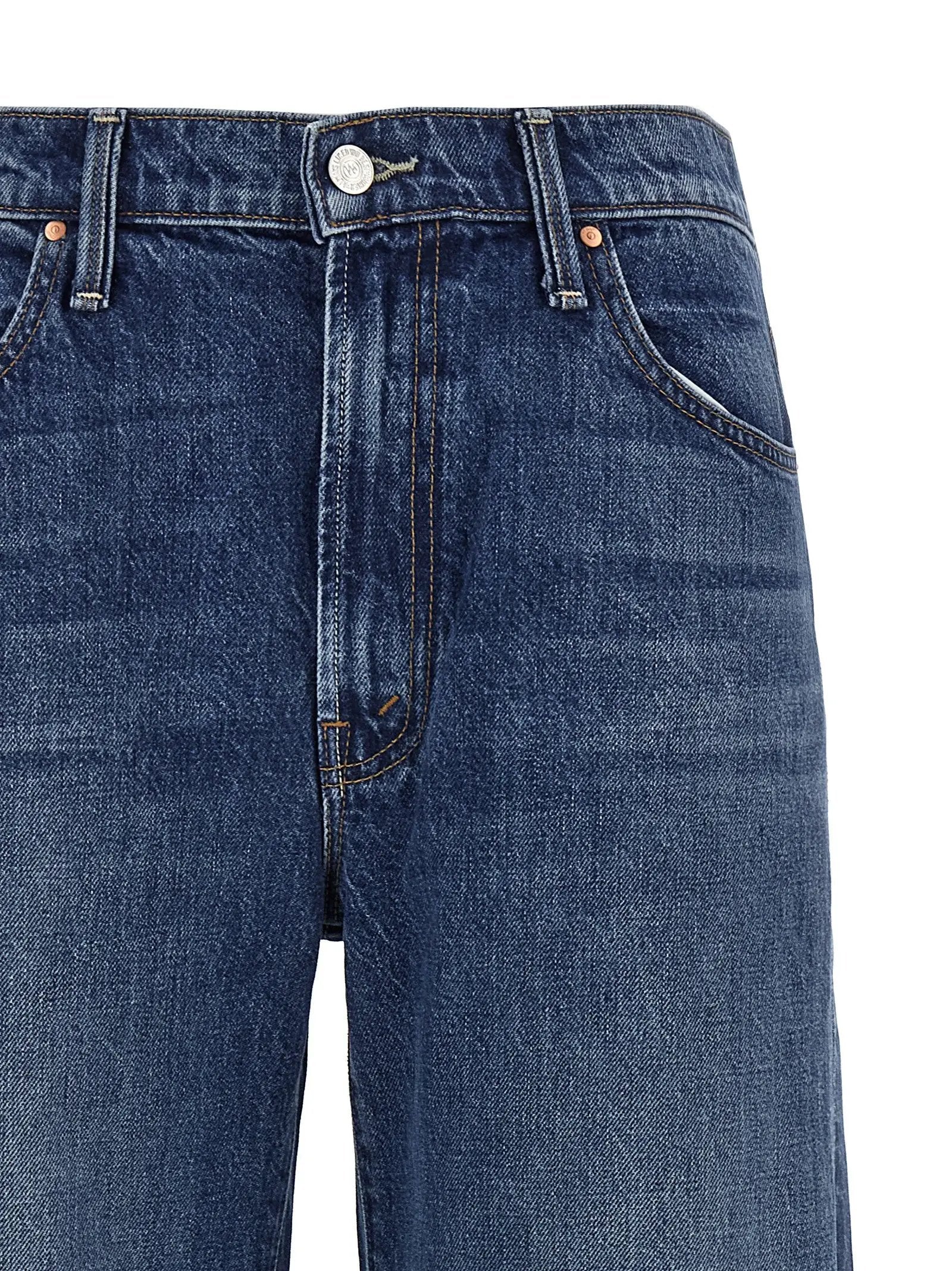 Mother Denim Blue Cotton Flared Jeans
