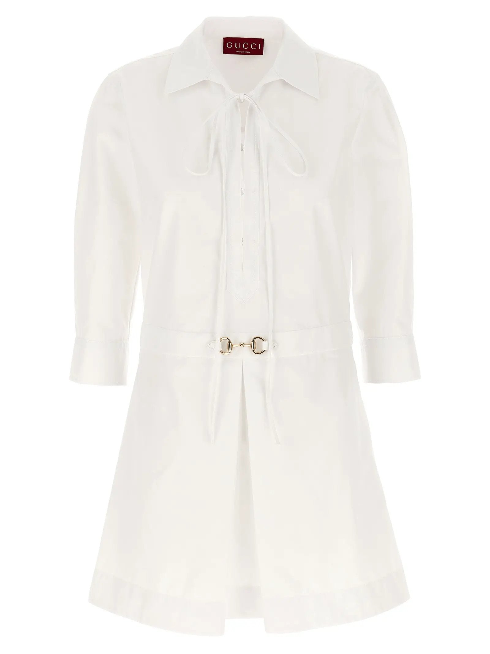 Gucci White Cotton Short Dress