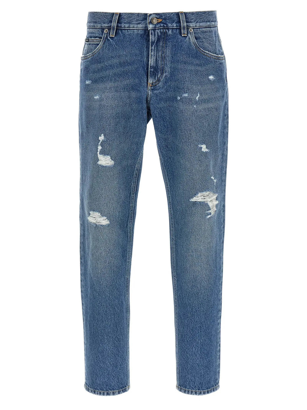 Jean droit en coton bleu Dolce &amp; Gabbana