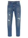 Jean droit en coton bleu Dolce &amp; Gabbana