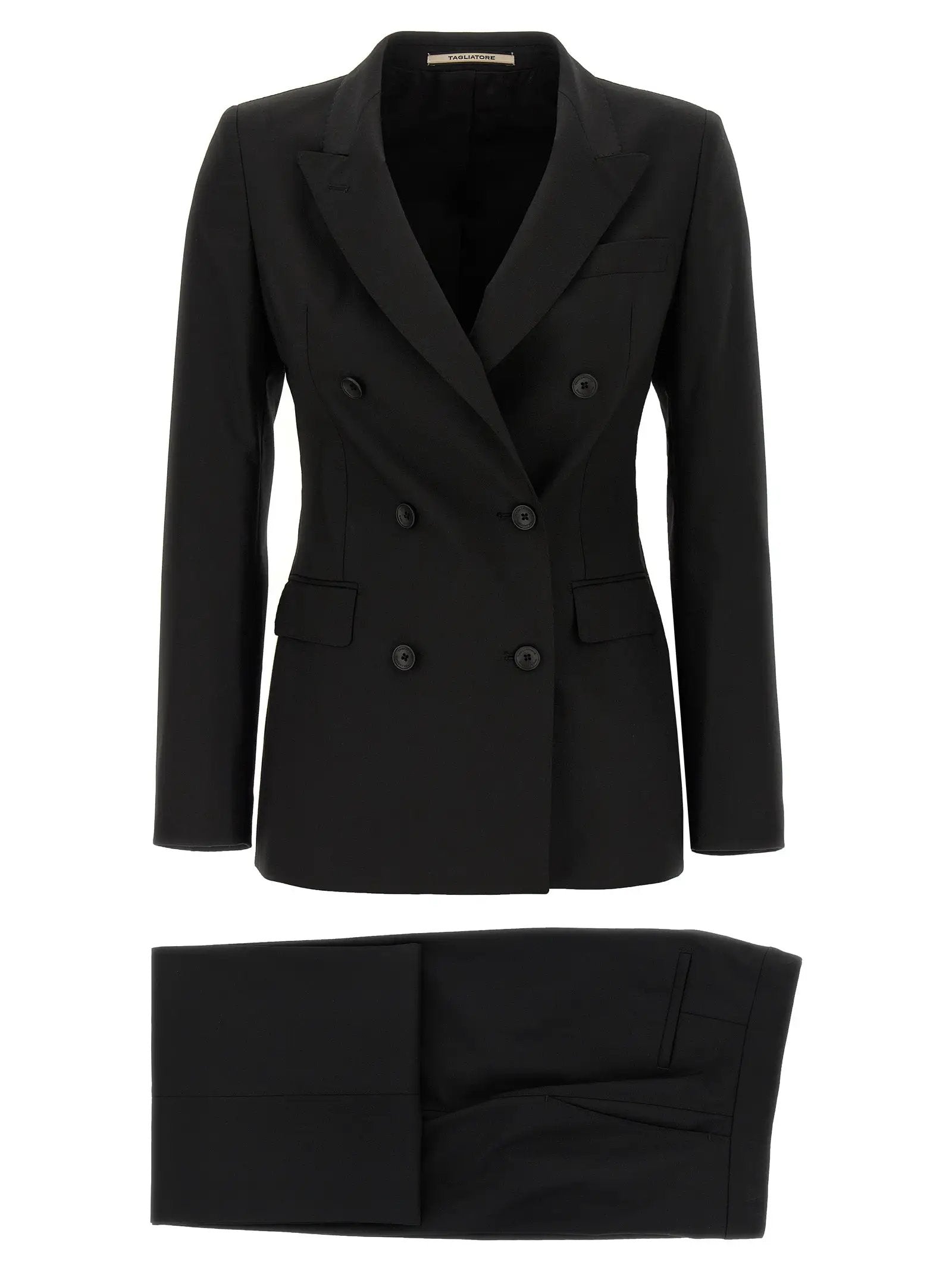 Tagliatore Black Virgin Wool Two-Piece Suit