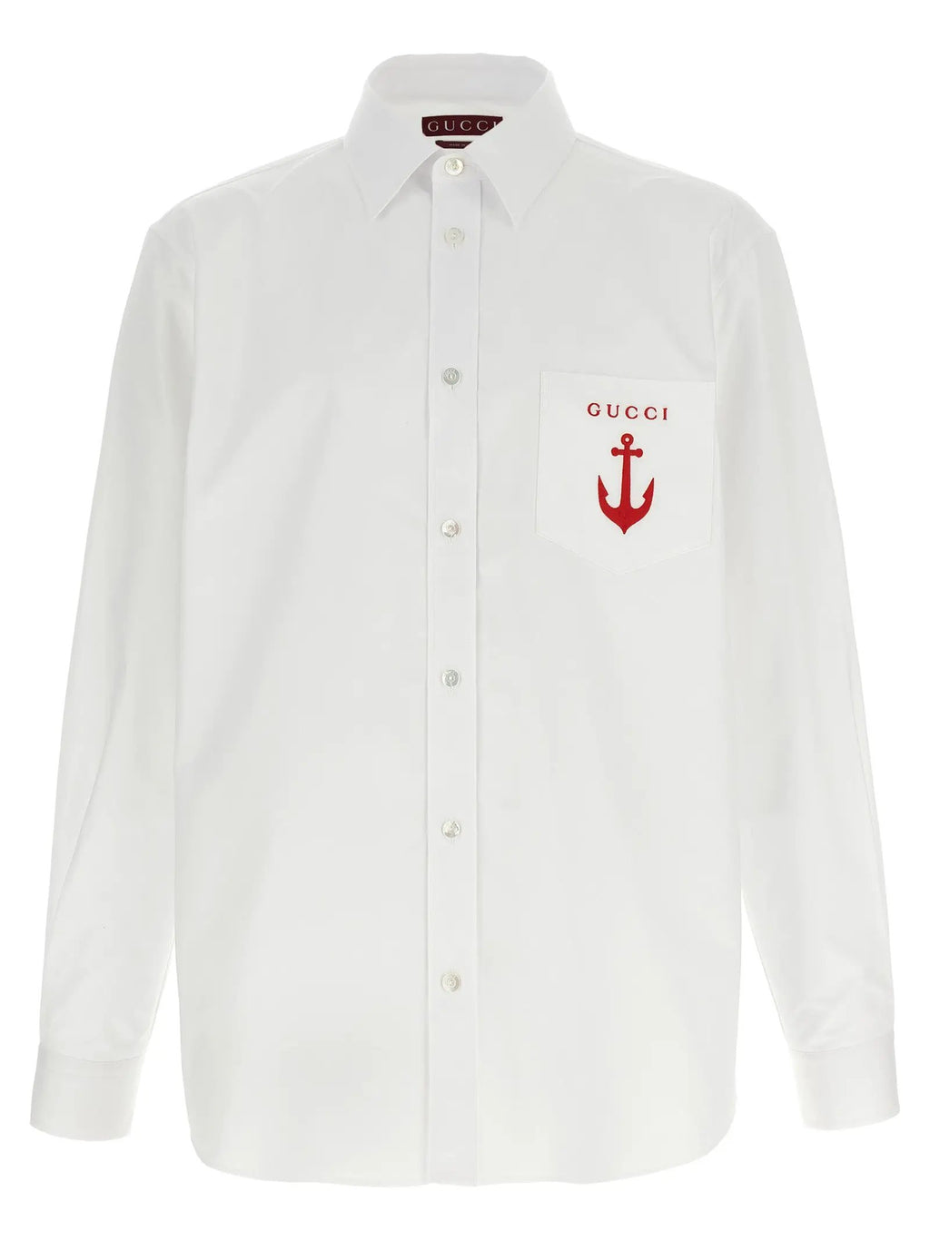 Gucci White Cotton Blouse