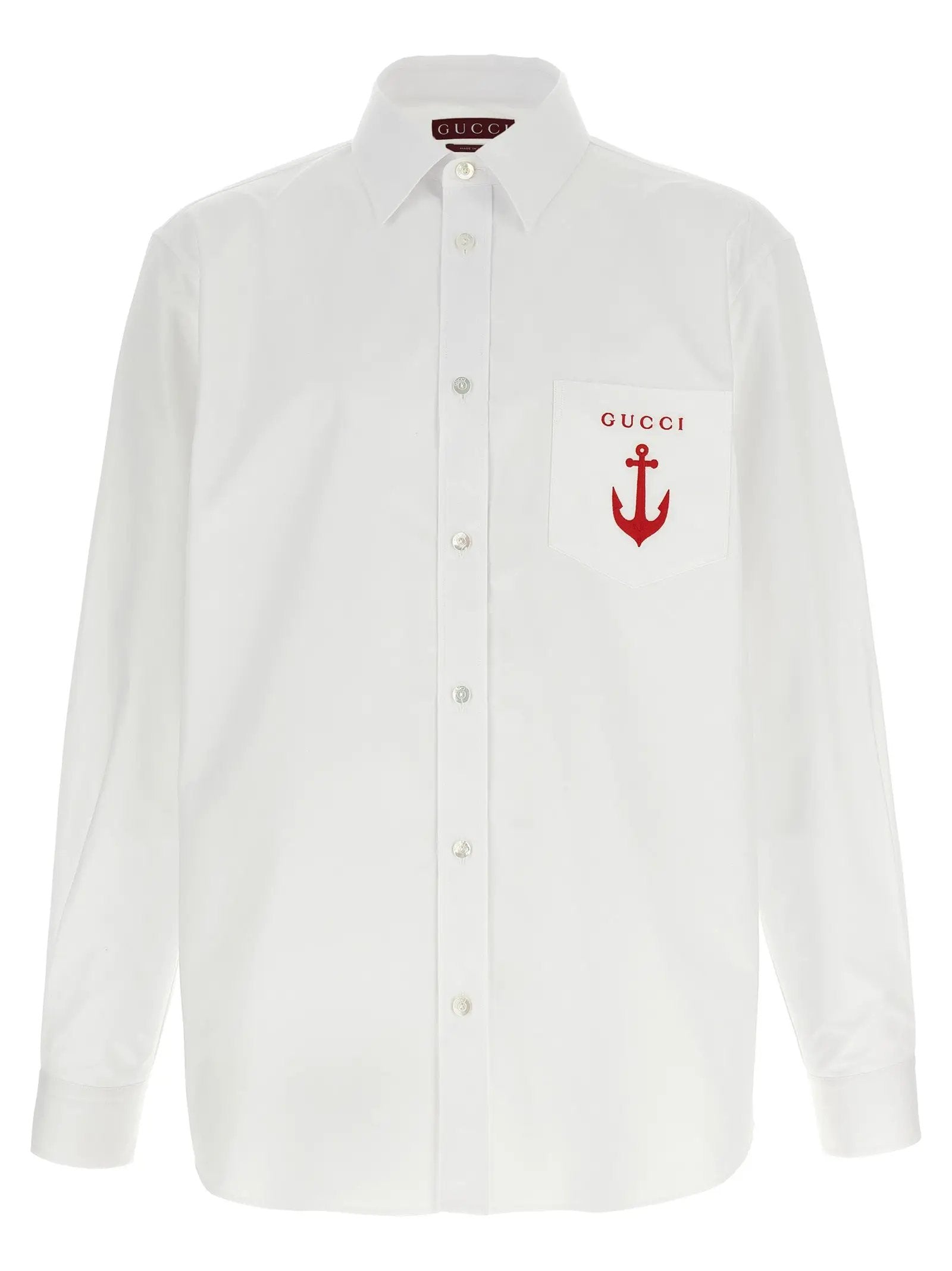 Gucci White Cotton Blouse
