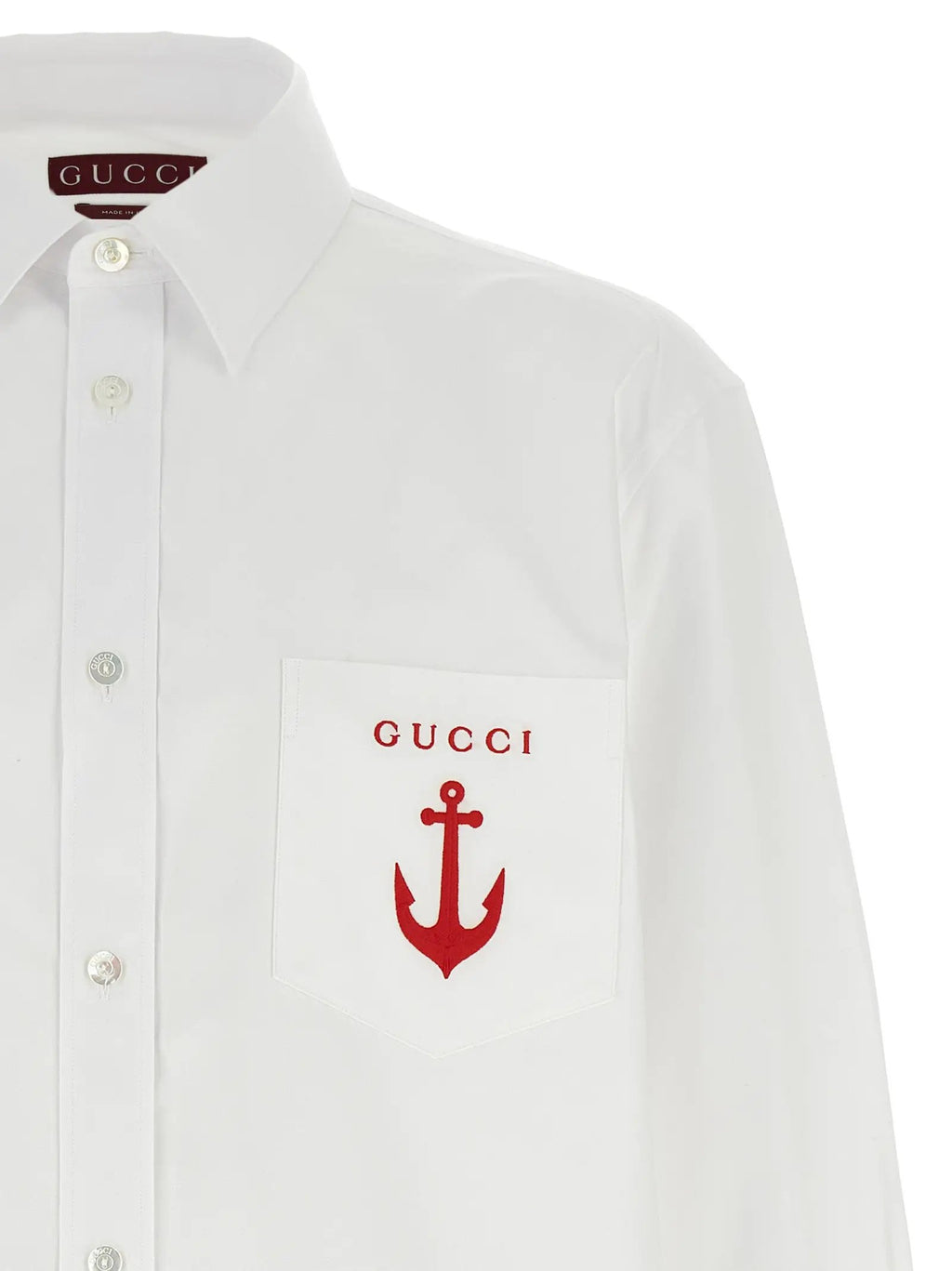 Gucci White Cotton Blouse