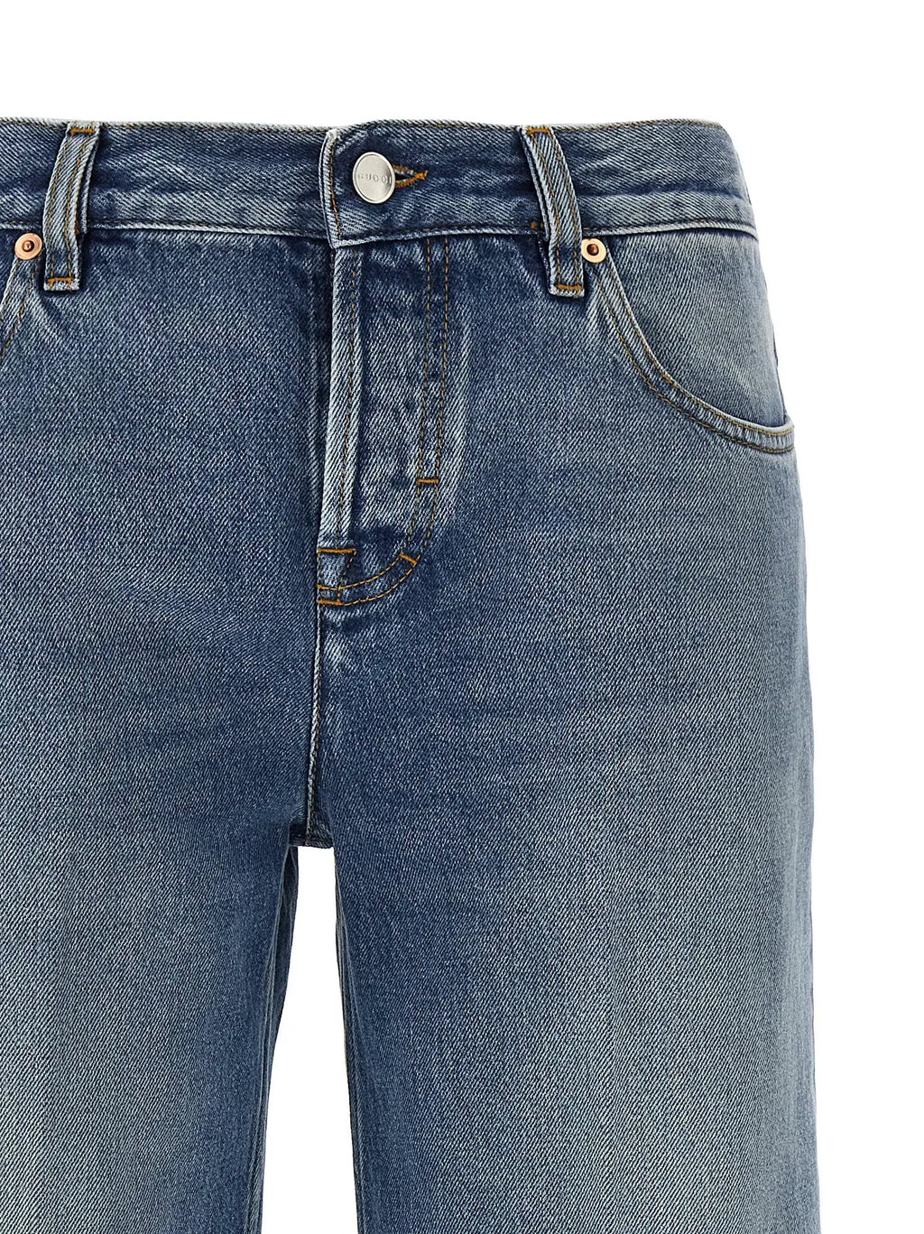 Gucci Blue Cotton Straight-Leg Jeans