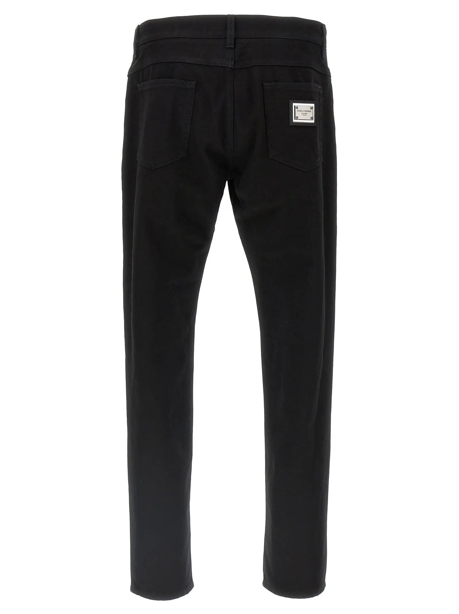 Dolce & Gabbana Black Cotton Straight-Leg Jeans