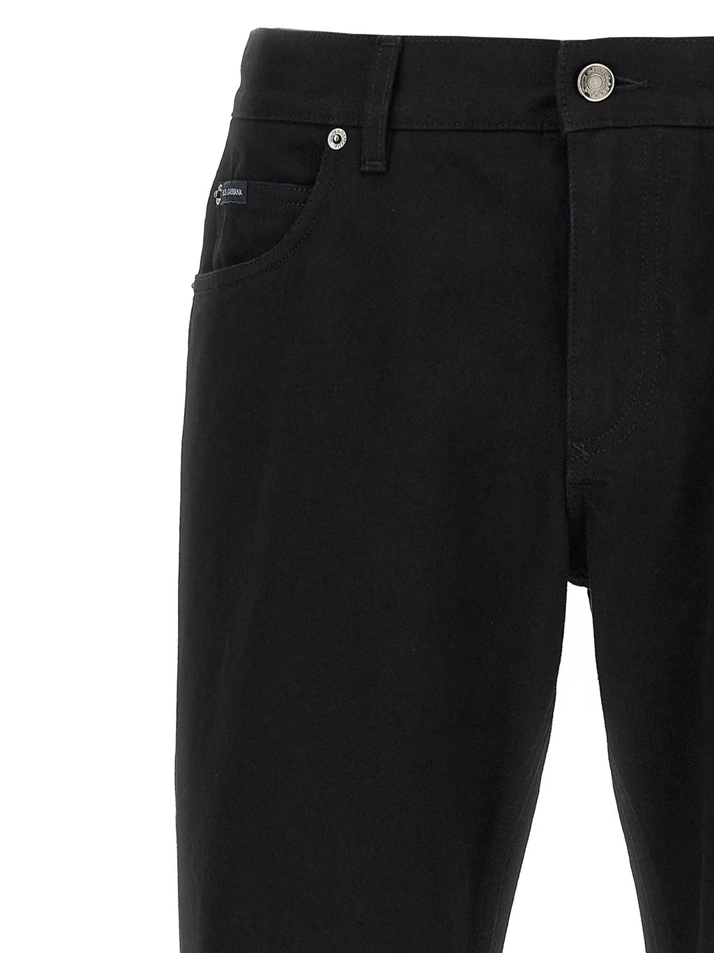 Dolce & Gabbana Black Cotton Straight-Leg Jeans