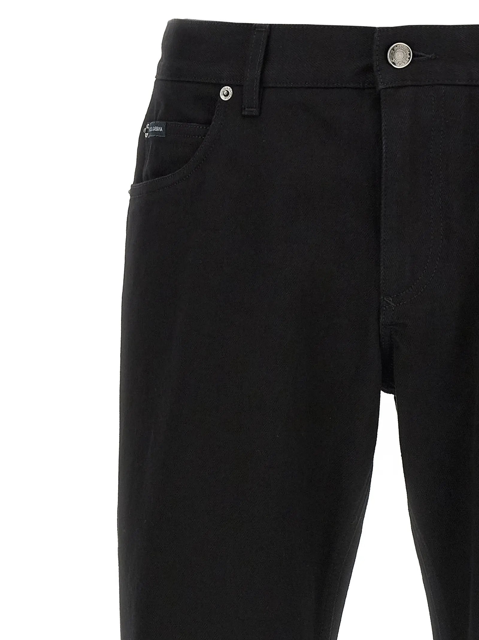 Dolce & Gabbana Black Cotton Straight-Leg Jeans