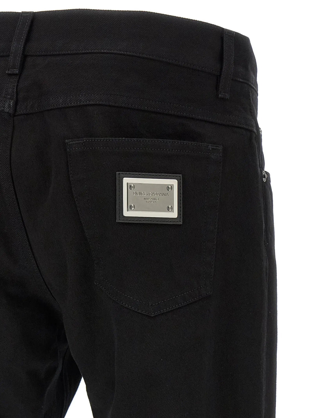 Dolce & Gabbana Black Cotton Straight-Leg Jeans
