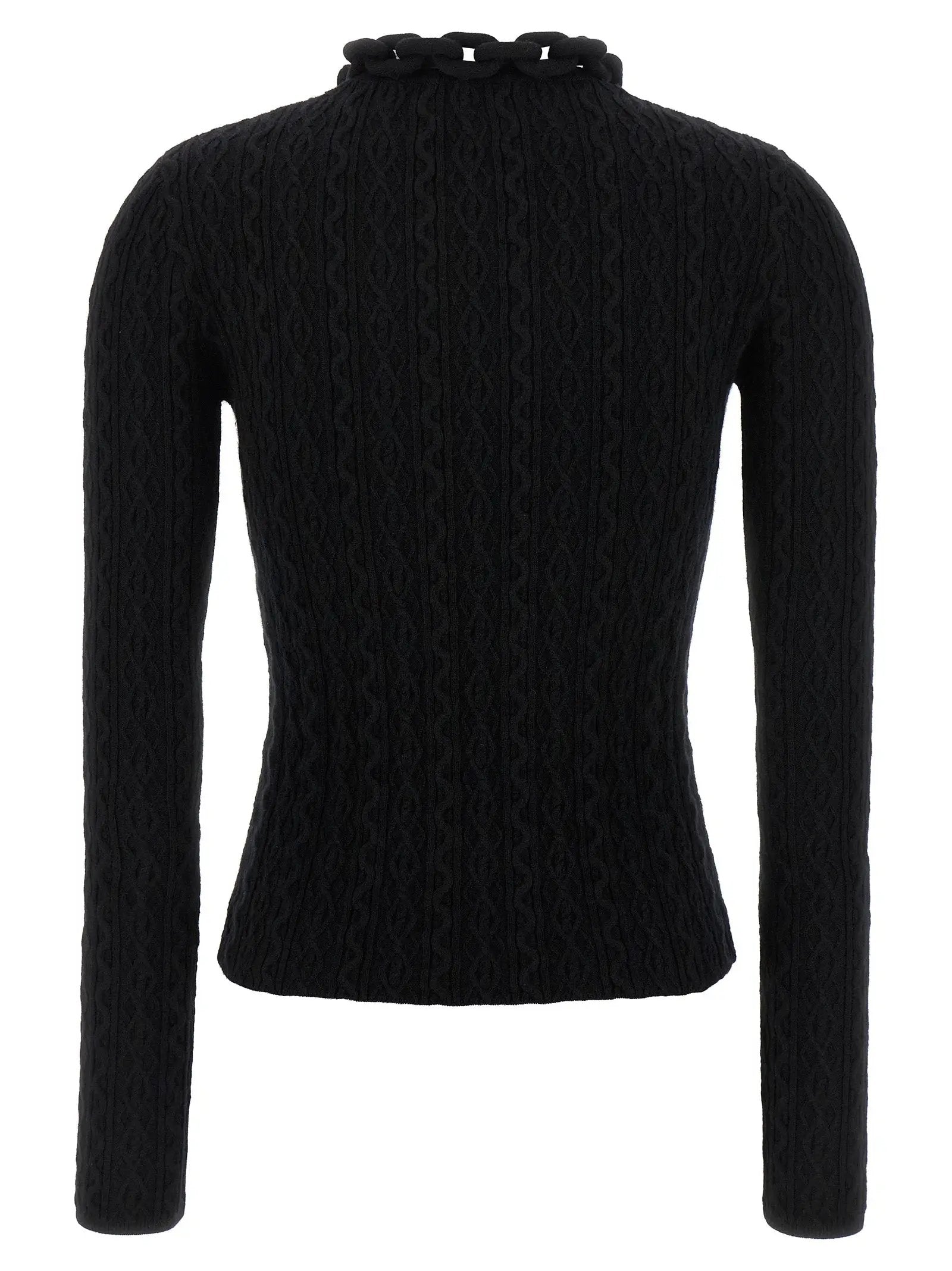 Paco Rabanne Black Wool Cardigan
