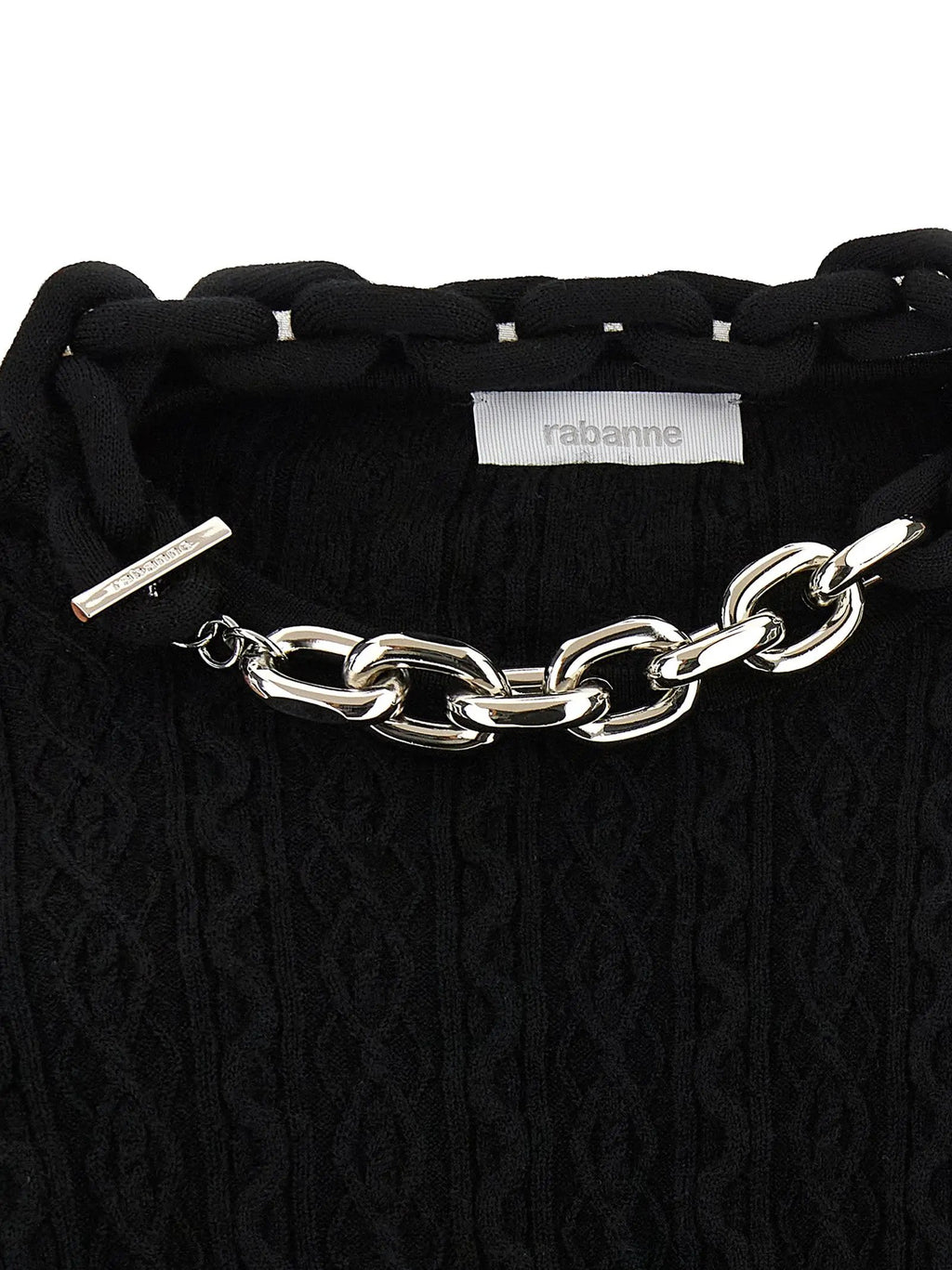 Paco Rabanne Black Wool Cardigan