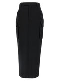 Rick Owens Black Wool Midi Skirt