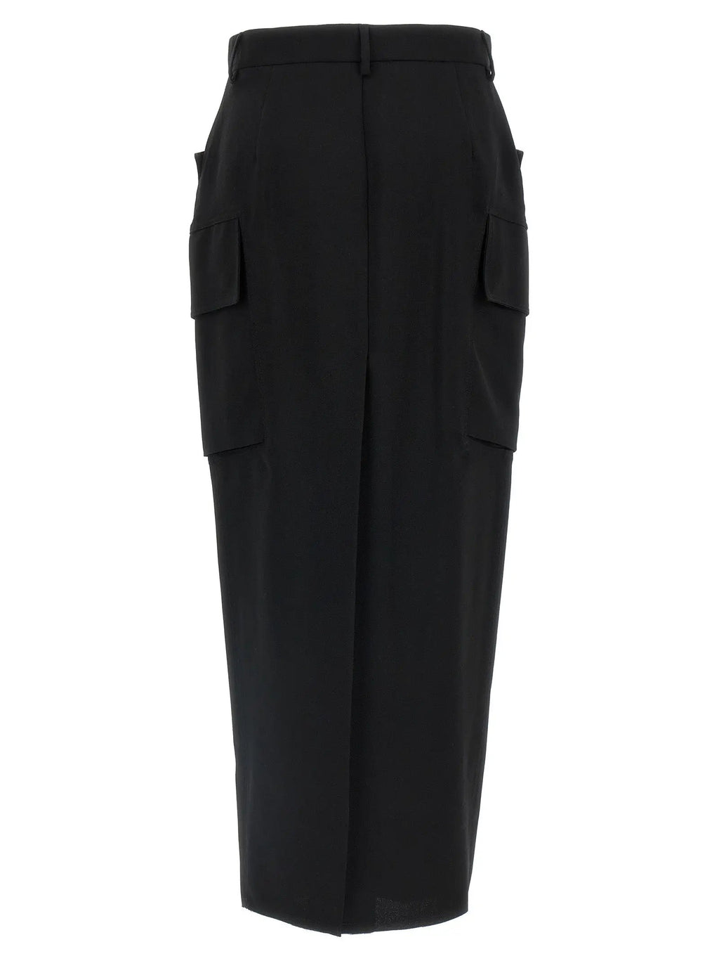 Rick Owens Black Wool Midi Skirt