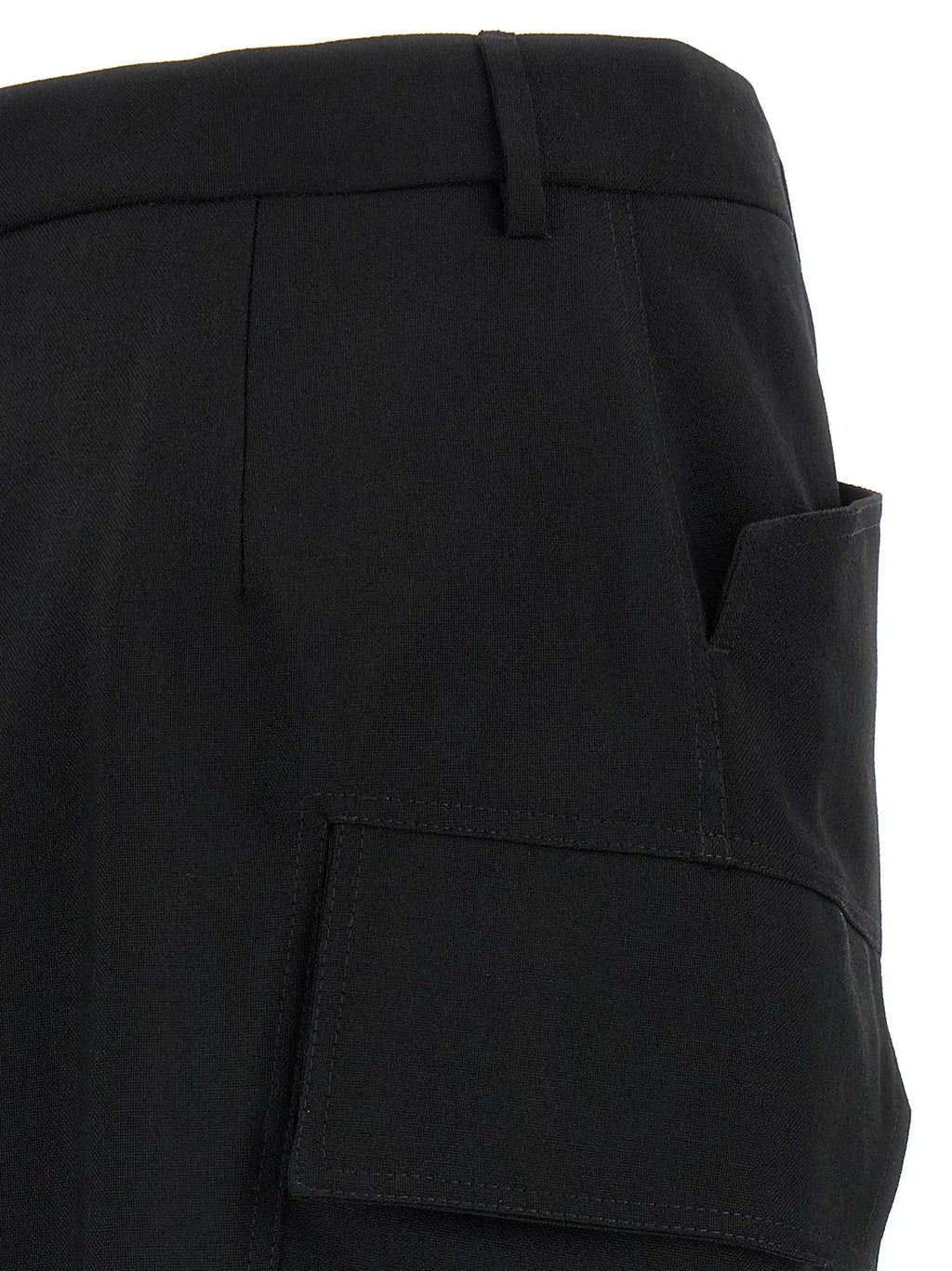 Rick Owens Black Wool Midi Skirt
