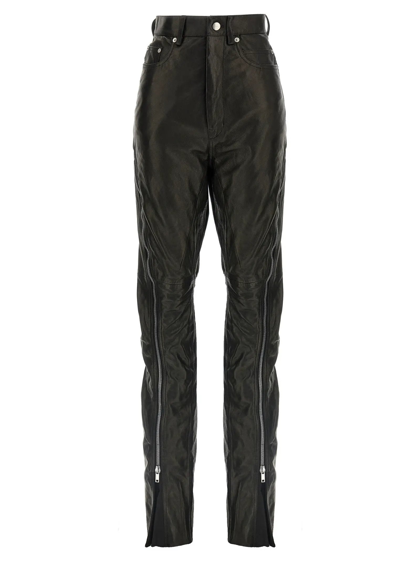 Rick Owens Black Leather Pants