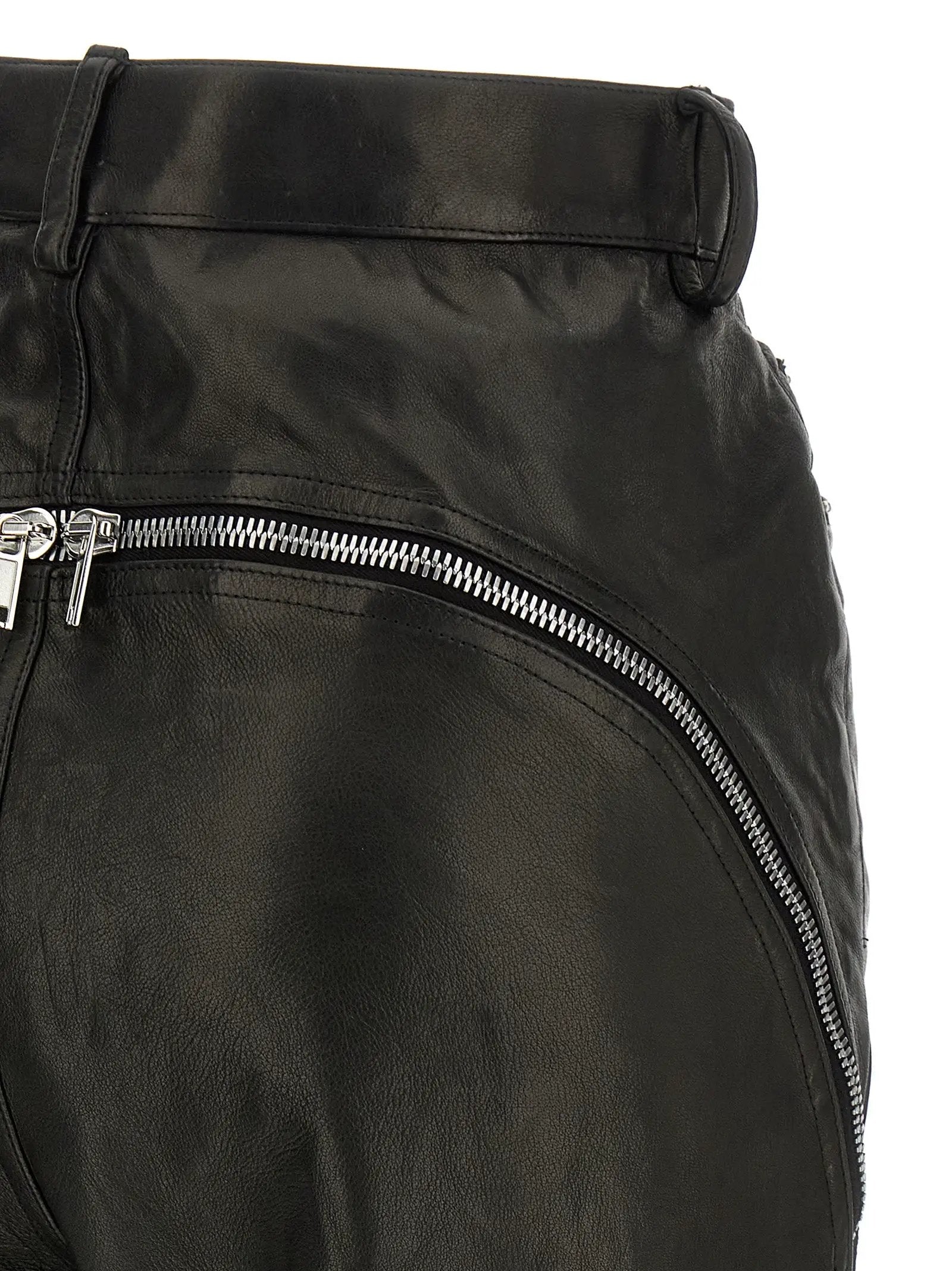 Rick Owens Black Leather Pants