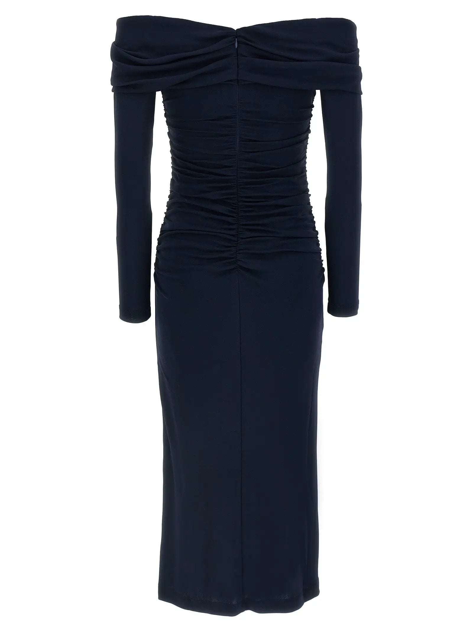 Carolina Herrera Blue Marabou Midi Dress