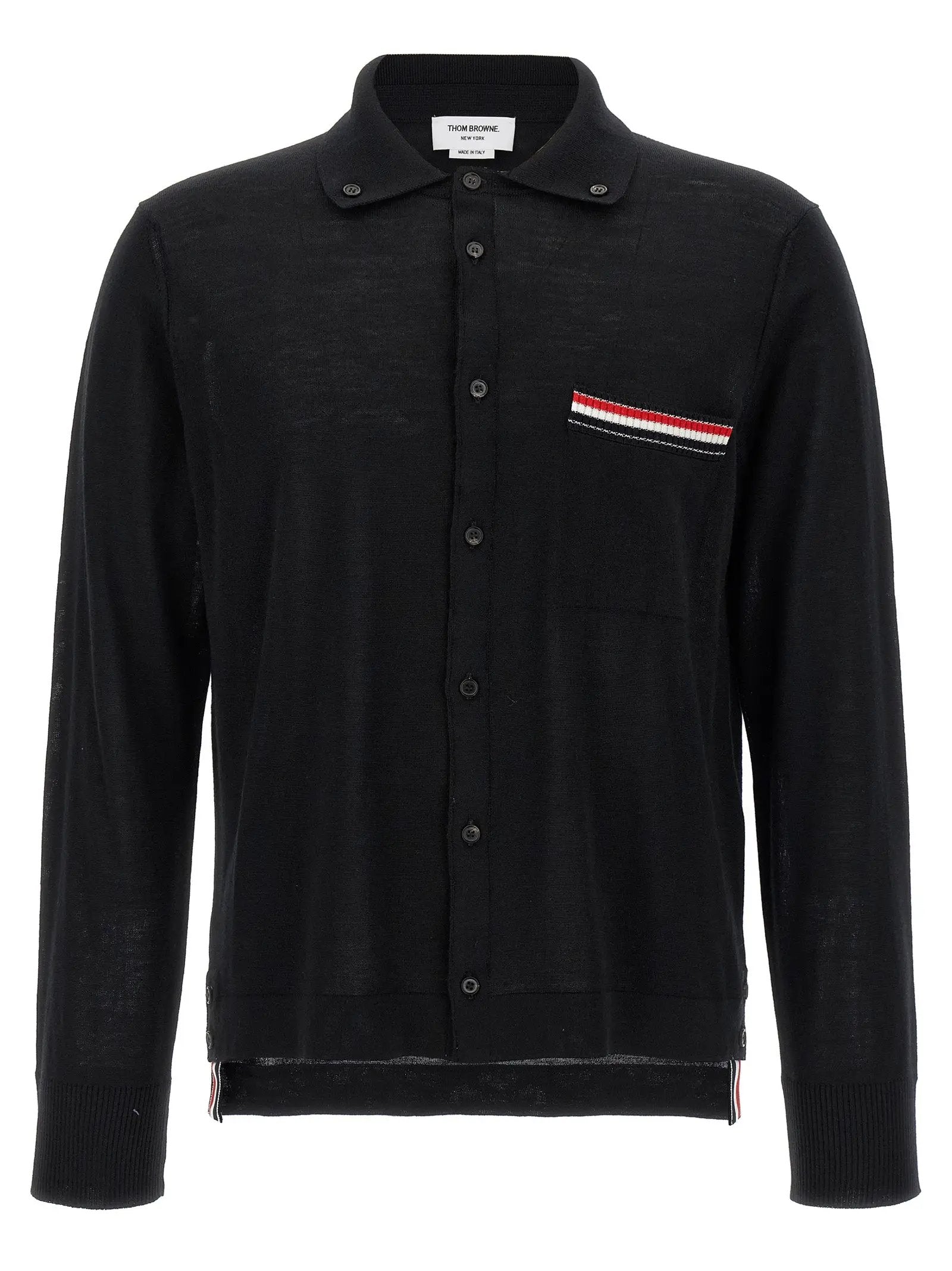 Thom Browne Black Virgin Wool Cardigan