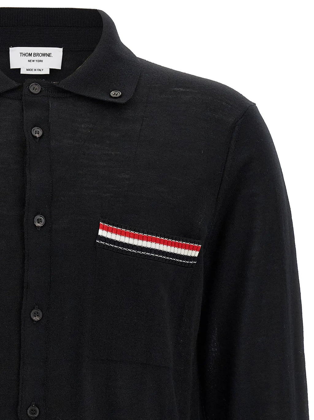 Thom Browne Black Virgin Wool Cardigan