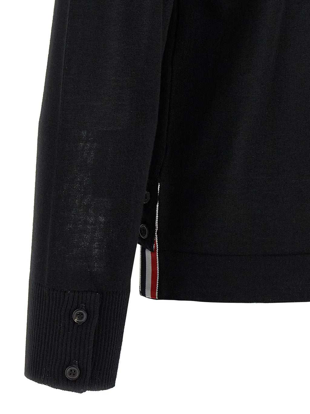 Thom Browne Black Virgin Wool Cardigan