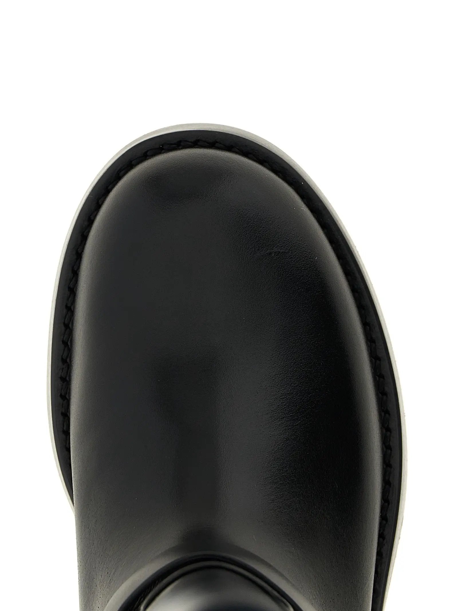 Elisabetta Franchi Black Calfskin Over The Knee