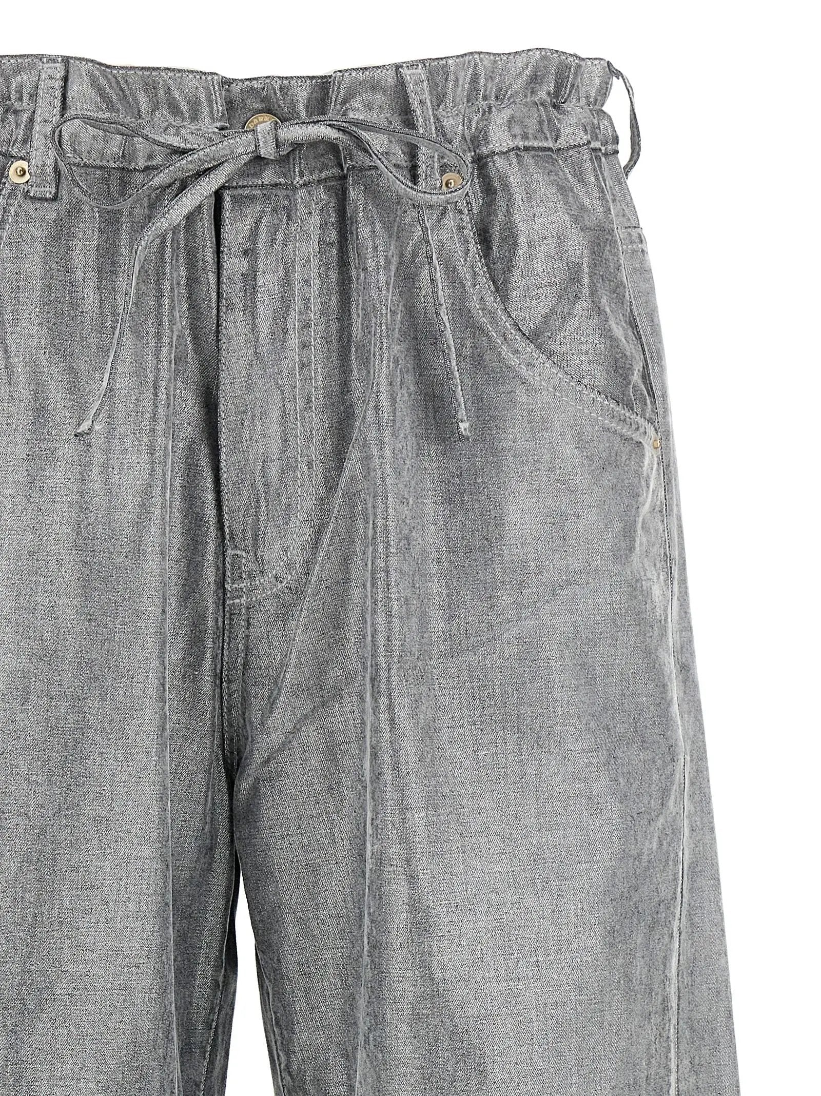 Darkpark Silver Cotton Jeans Denim
