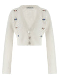 Alessandra Rich White Wool Cardigan