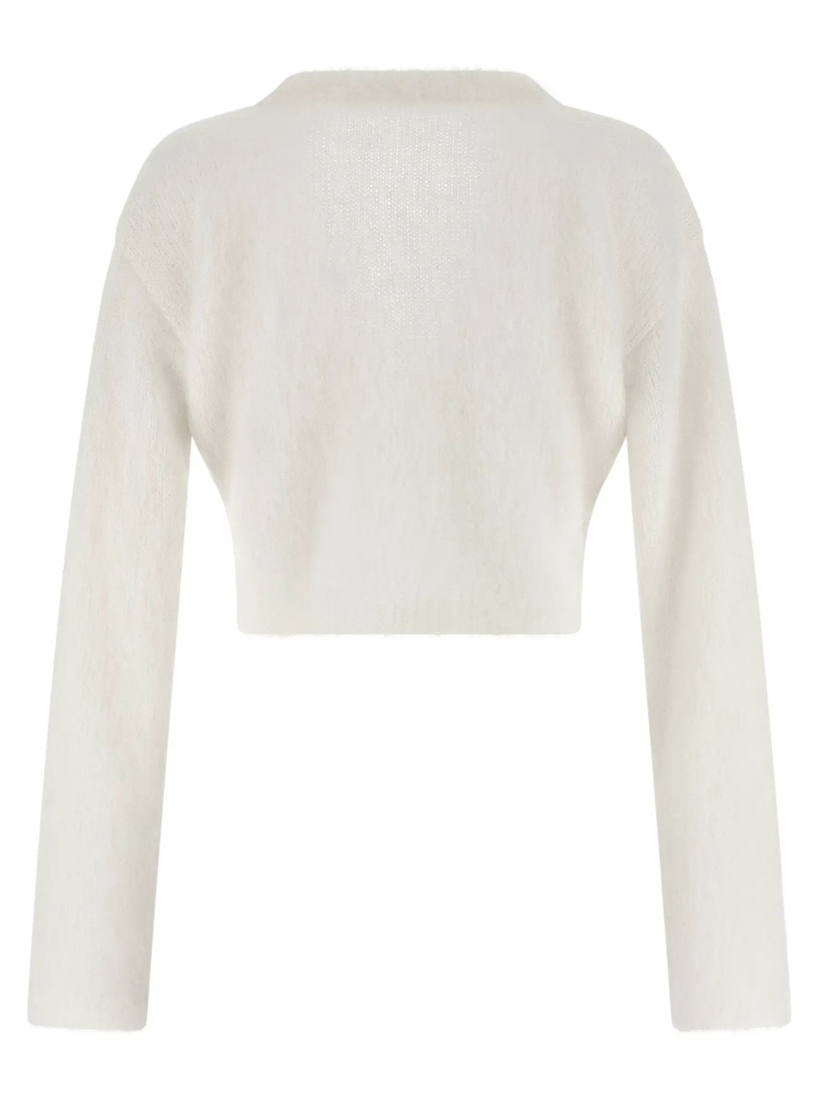 Alessandra Rich White Wool Cardigan