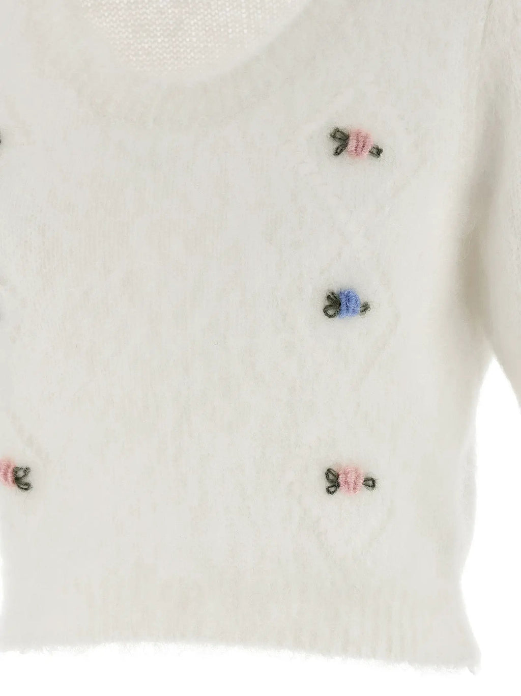 Alessandra Rich White Wool Cardigan