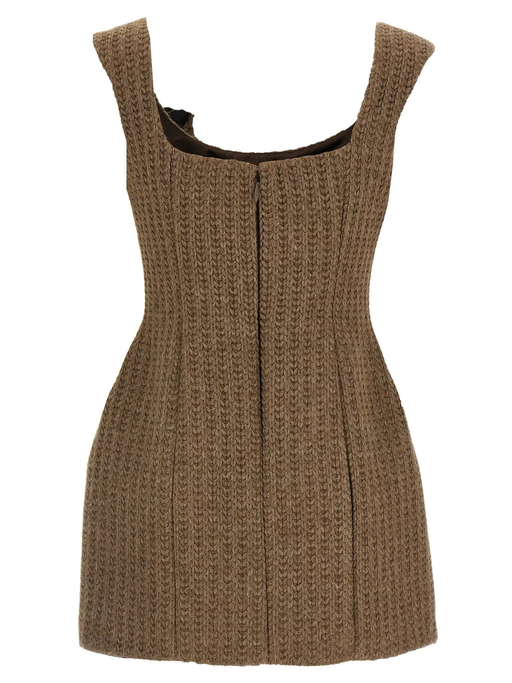 Giuseppe Di Morabito Giuseppe Di Morabito Brown Marabou Short Dress