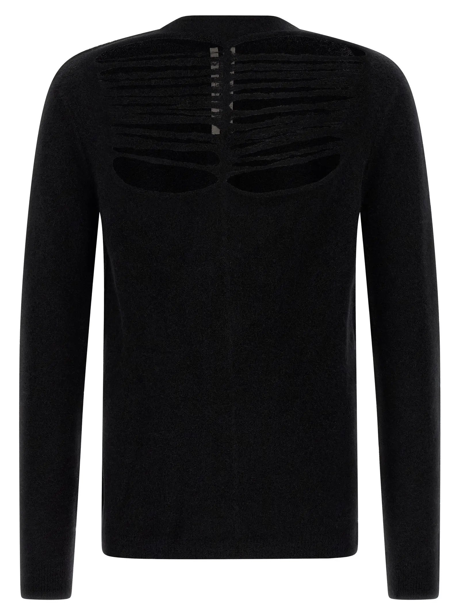 Rick Owens Black Wool Cardigan