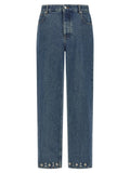 Valentino Garavani Blue Cotton Straight-Leg Jeans