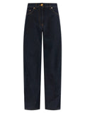 Versace Blue Cotton High-Waisted Jean