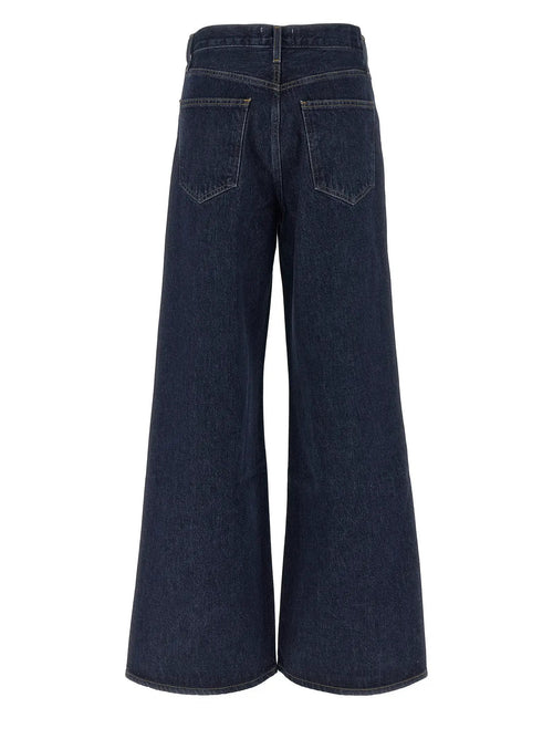 Jean en coton bleu doré