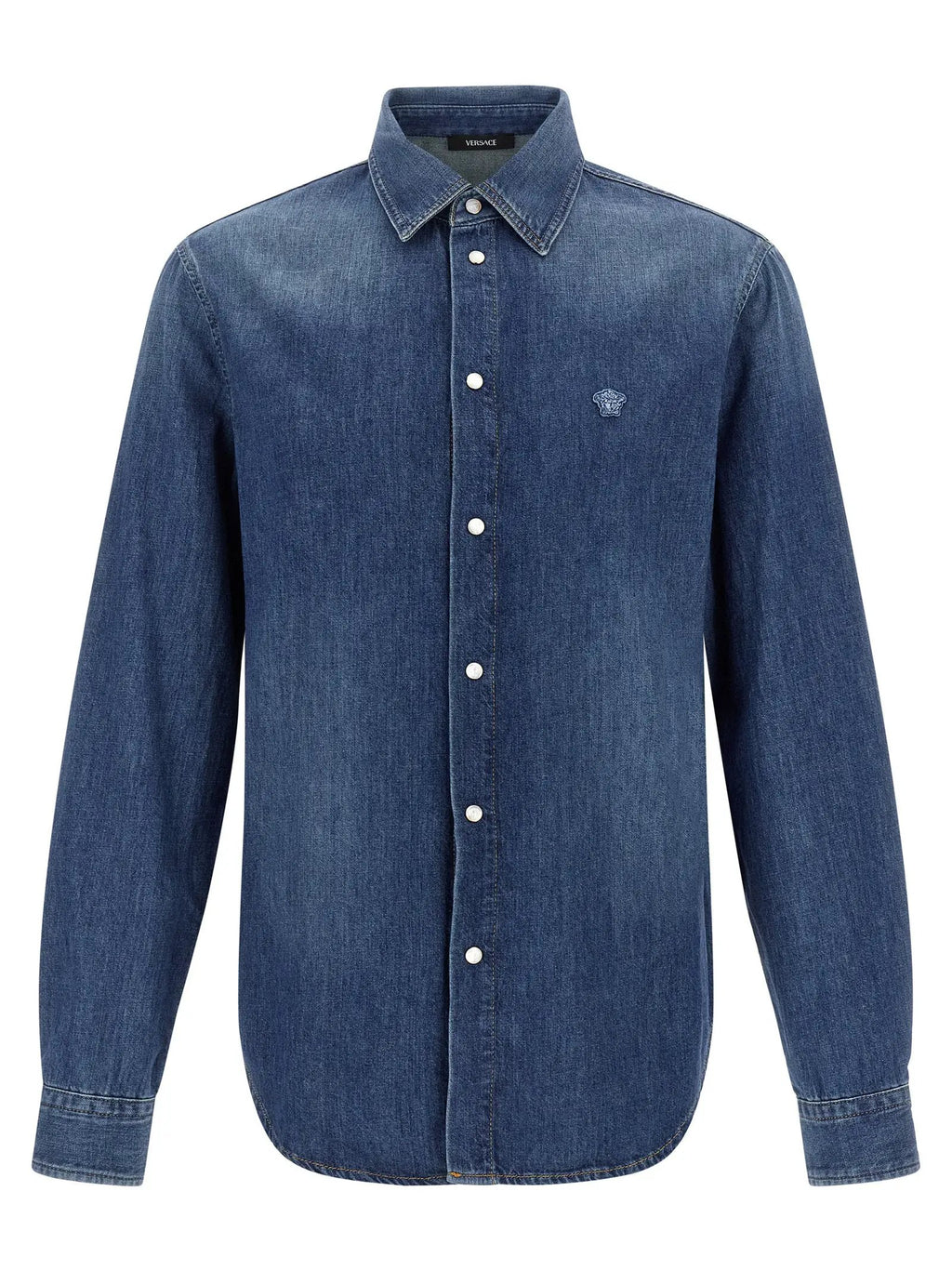 Versace Blue Cotton Blouse