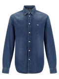 Versace Blue Cotton Blouse
