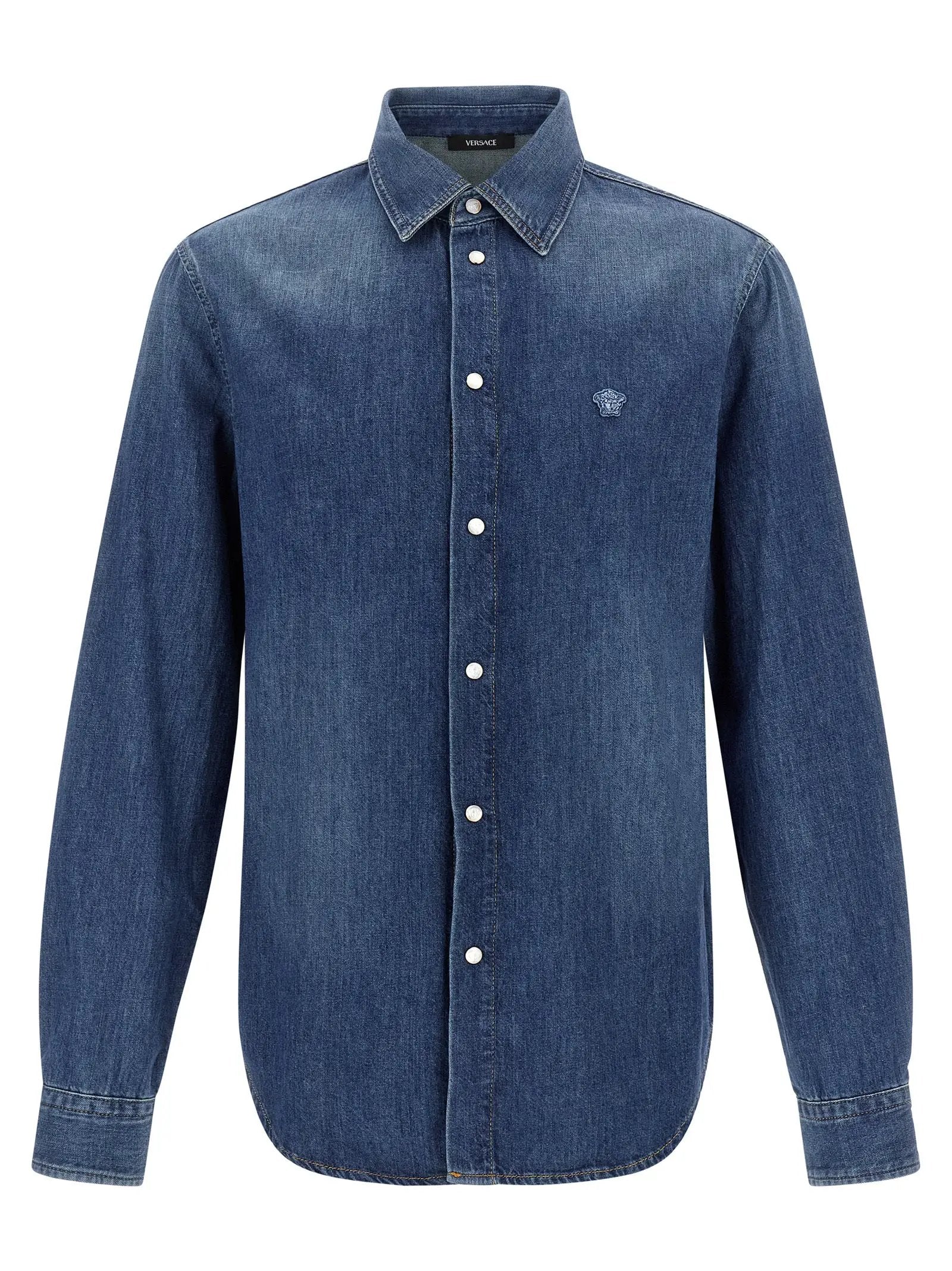 Versace Blue Cotton Blouse