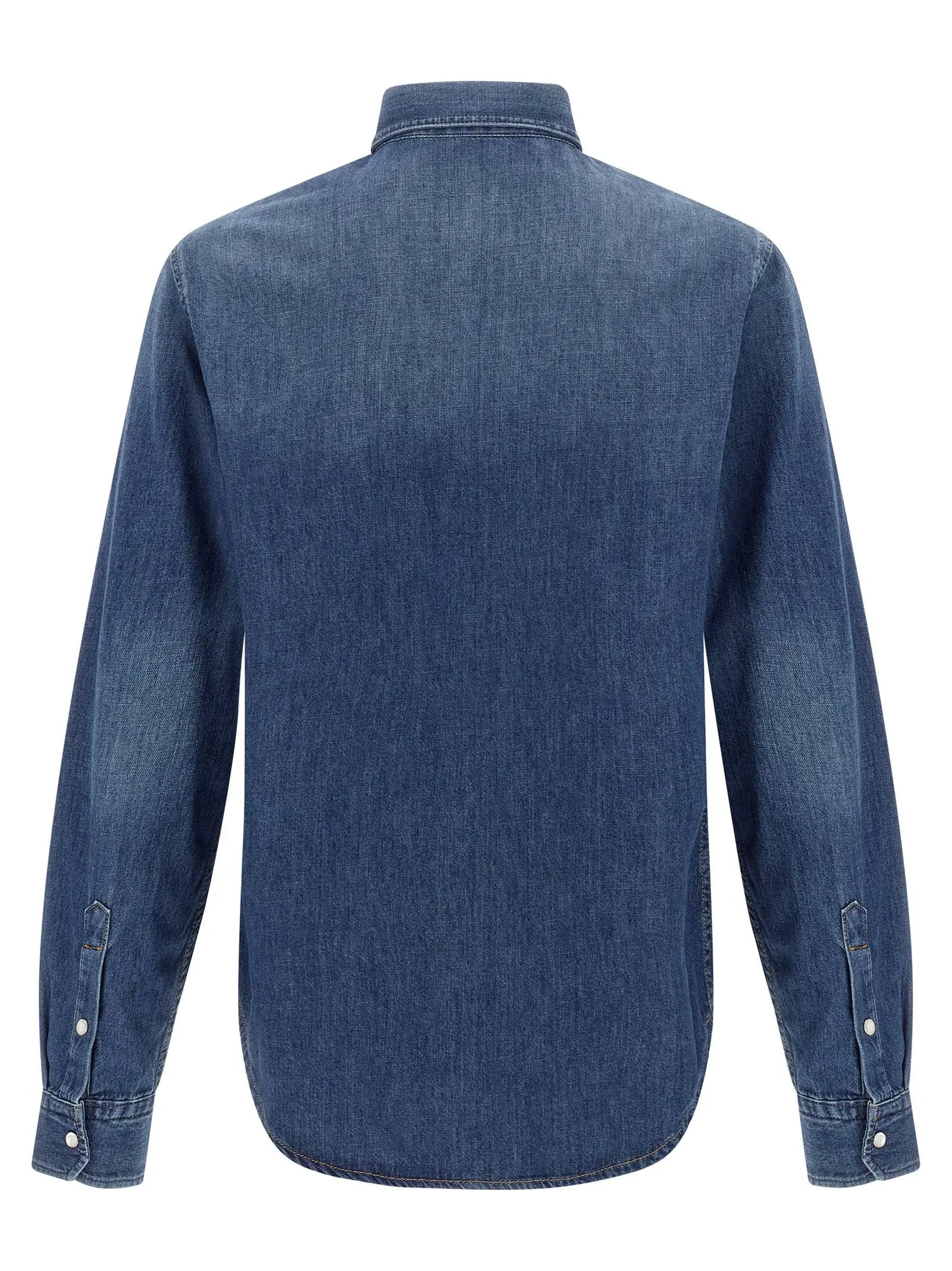 Versace Blue Cotton Blouse