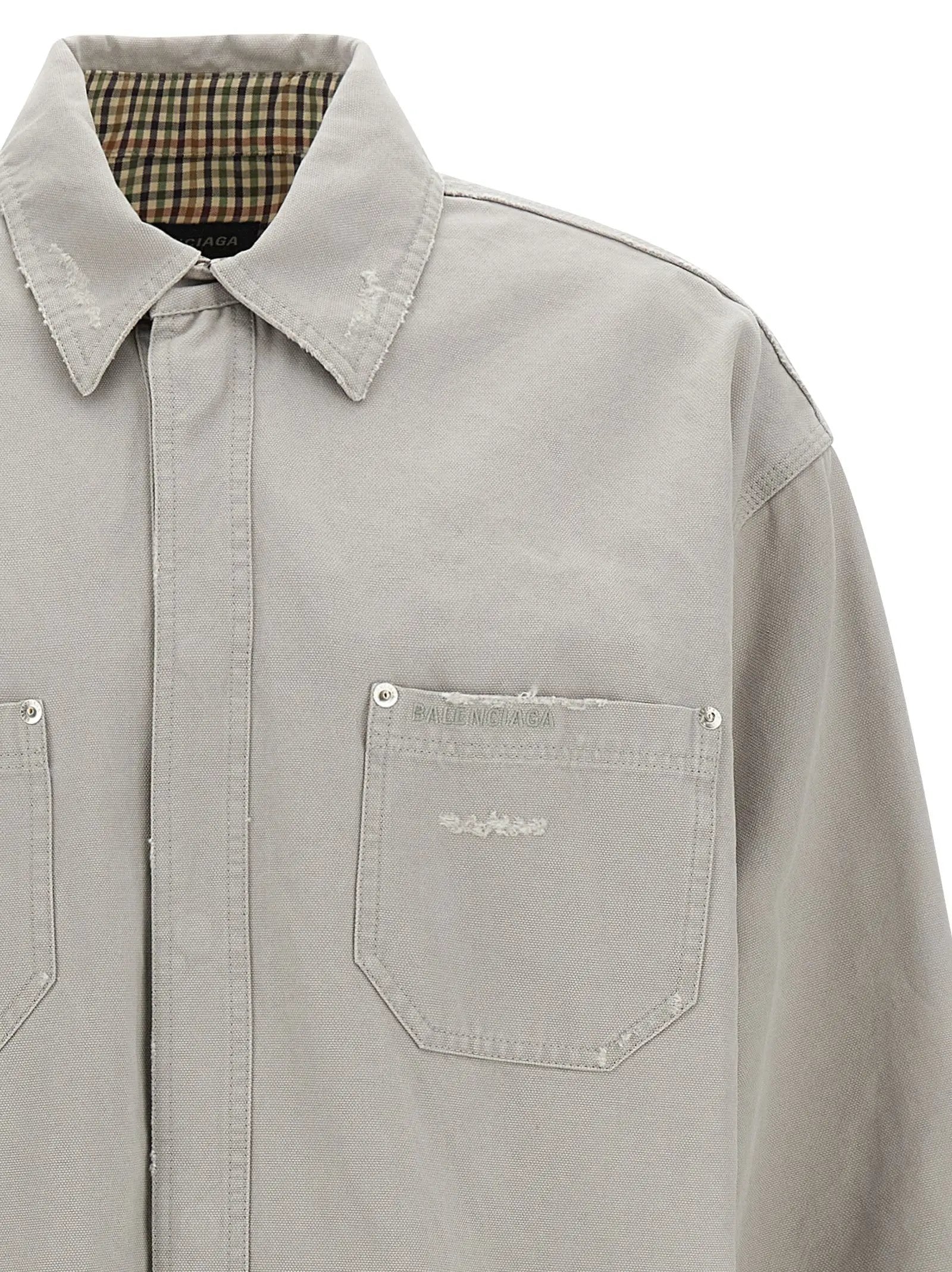 Balenciaga Gray Cotton Blouse