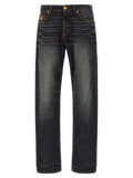Versace Black Cotton Straight-Leg Jeans
